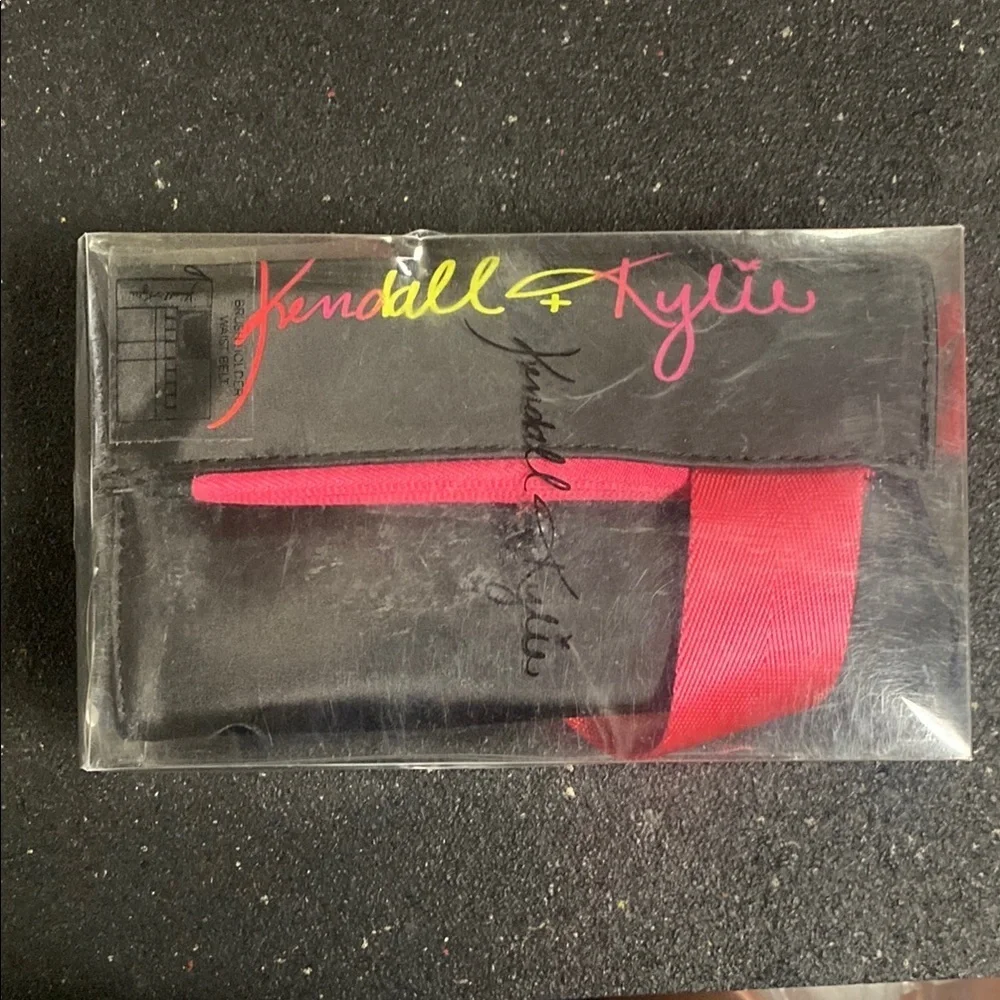Kendall & Kylie Black and Pink Makeup Brush Holder Belt Bag